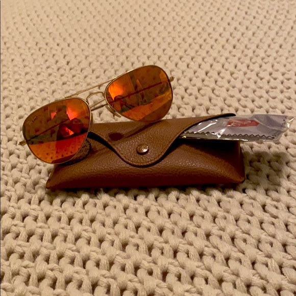 RayBan Aviator Sunglasses - Orange Flash Lens 55mm main image 14